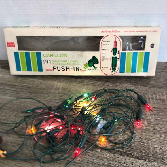Vtg Carillon 20 Miniature Push-In Lights - Picture 2 of 15